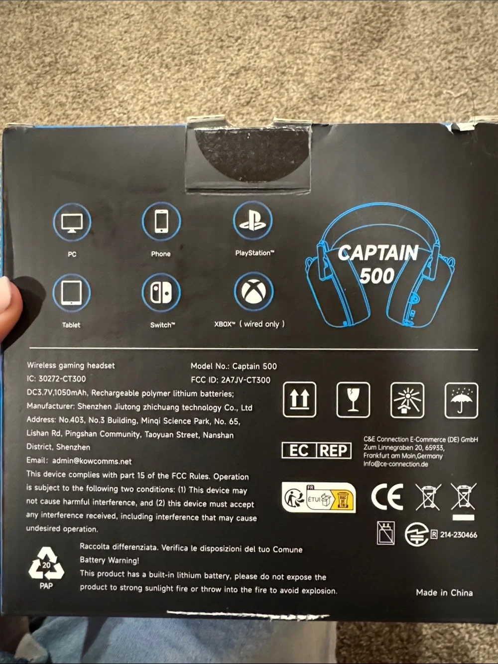 Captain 500 Gaming Headset — White and Black - never opened - still sealed
